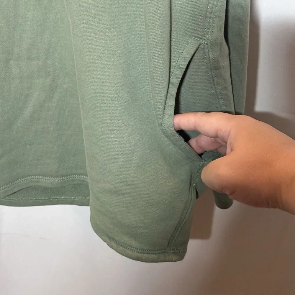 J. Crew University Terry Half Zip Tunic Pull Over Sage Sweatshirt Men’s Size XL